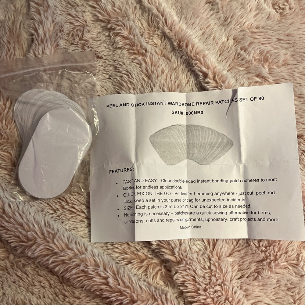 Arts & Crafts White One Size Peel & Stick Repair Patches Set of 80